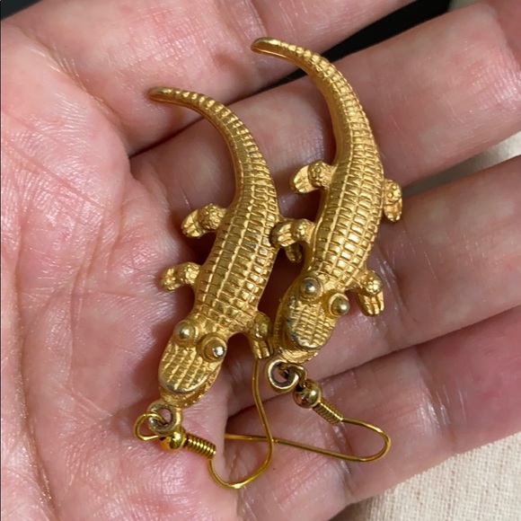 🖤VTG💕AK crocodile 🐊 earrings - Picture 10 of 11